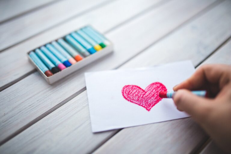 photo of hand-drawn heart